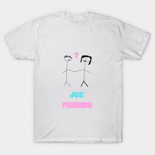 Jus' Friends, Just Friends, Really in love, Funny T-Shirt, Funny Tee, Badly Drawn, Bad Drawing T-Shirt